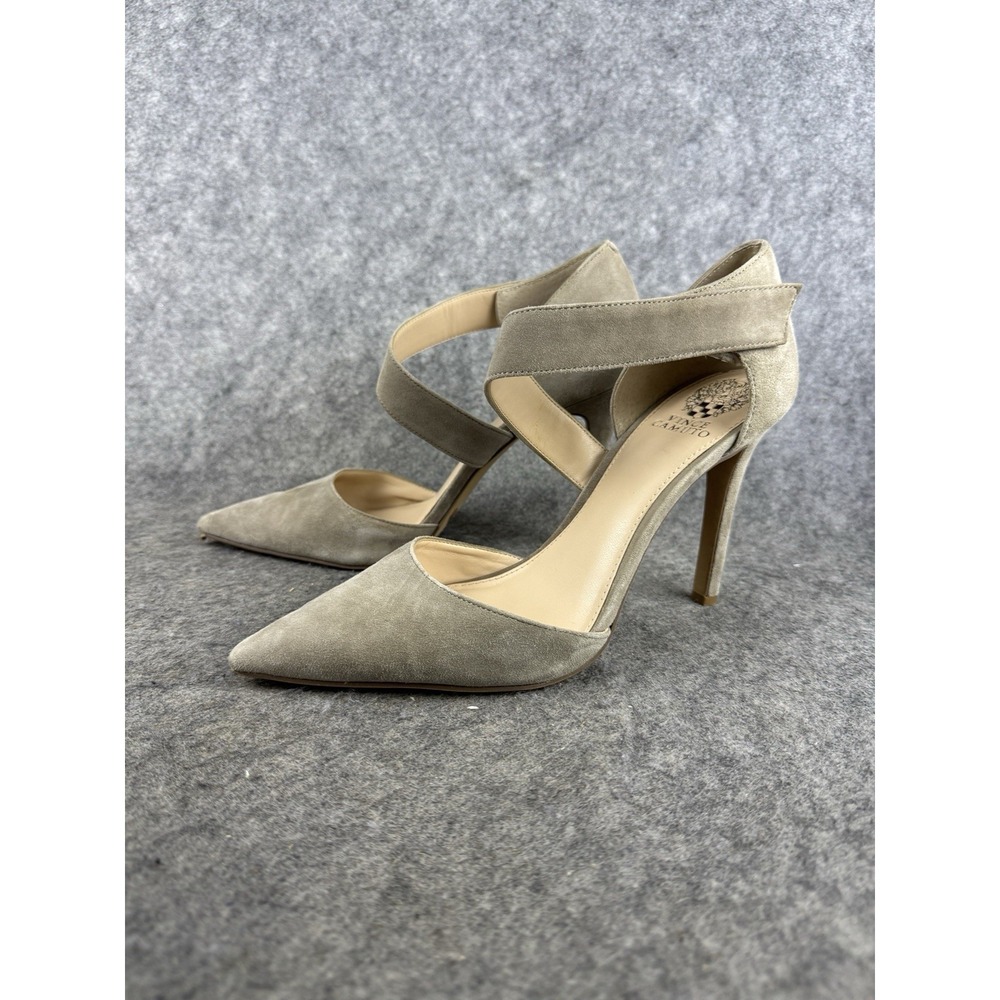Vince Camuto Carlotte Suede Pointed Toe D'Orsay Pumps Dark Putty 9.5M